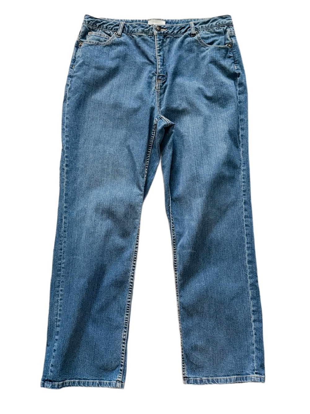 Coldwater Creek Women's Straight-Leg Jeans in Medium Blue Denim 18W